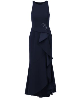 Women's Cascading-Ruffle Crepe Gown