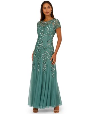 Adrianna Papel Women's Floral-Beaded Gown