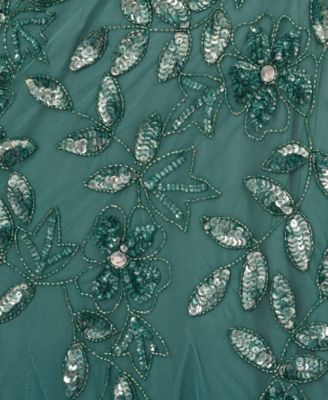 Adrianna Papel Women's Floral-Beaded Gown