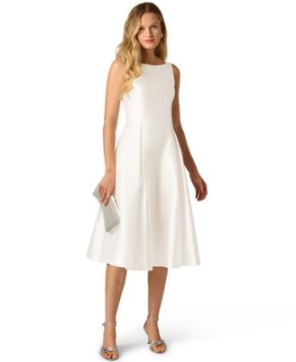 Women's Boat-Neck Fit & Flare Midi Dress