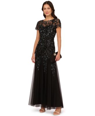Adrianna Papel Women's Floral-Beaded Gown