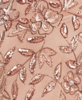 Adrianna Papel Women's Floral-Beaded Gown