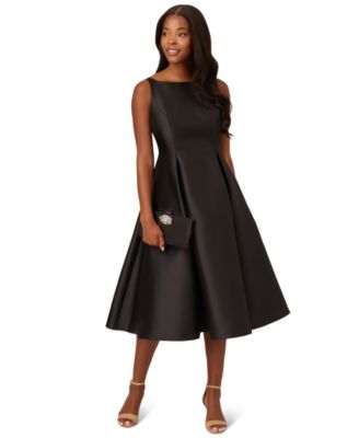 Women's Boat-Neck Fit & Flare Midi Dress