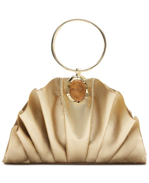 Женский клатч Arezzo Ravena Small Gold-Tone Ring Handle Clutch, цвет: Platino