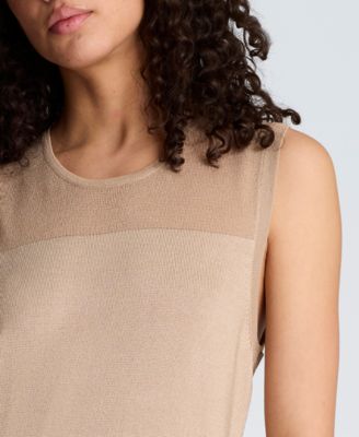 Women's Semi-Sheer Side-Slit Sleeveless Dress