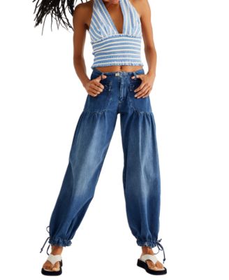 Women's Lotus Tie Hem Balloon Jeans