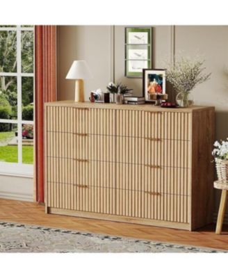 Modern 8-Drawer Dresser with Fluted Front