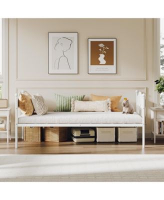 Daybed Metal Foldable Frame Double-Sized Sofa Bed Heavy Duty Steel for Living Room Bedroom Guest