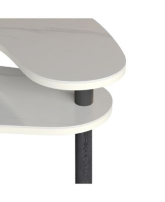 Contemporary rotatable cocktail table with solid rubber wood legs