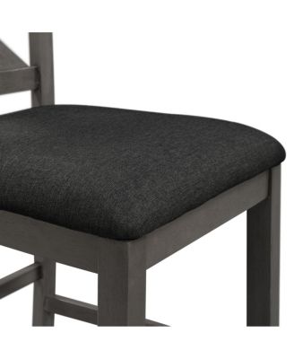  Rustic Farmhouse Counter Height Dining Table Set with 4 Chairs