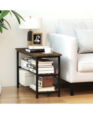 3-Tier Shoe Rack Bench with Metal Shelves & Wooden Seat