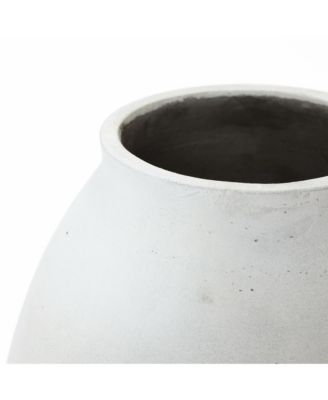 13" Cement Large Floor Vase, Antique White Rustic Vases, Decorative Terracotta Vases Home Decor, Farmhouse Pottery Home Accent