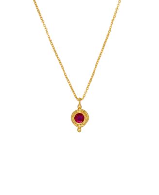 Ottoman Hands Birthstone Pendant Necklace - July