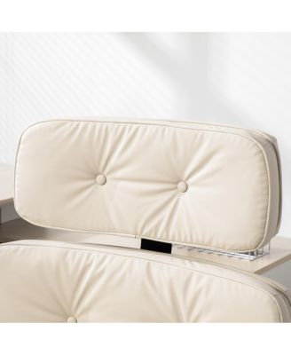 Criss Cross Adjustable Armrests & Wheels PU Lounge Vanity Desk Chair