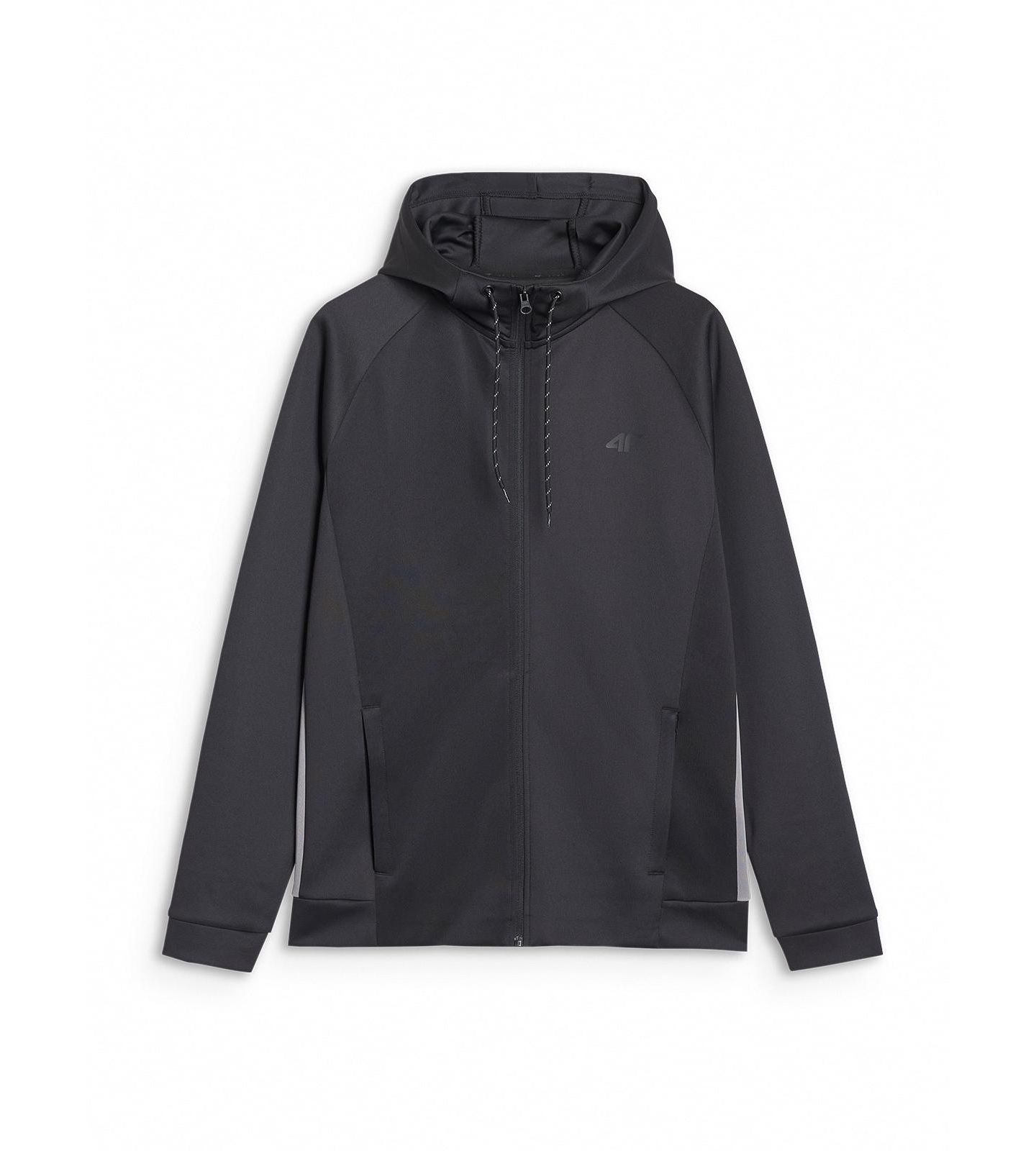 Мужской свитшот 4F Zipped Hooded Quick-Drying Training, цвет: Глубокий чёрный — фото 7