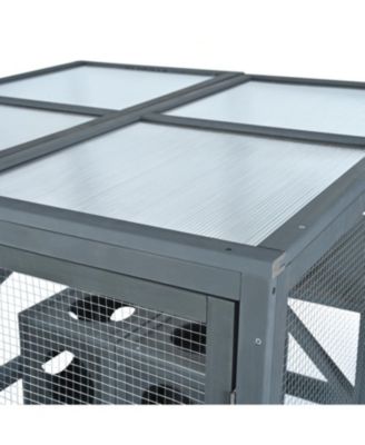 Pine Outdoor Cat House with Shelves