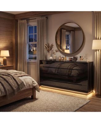 8-Drawer Wood Double Dresser Chest of Drawers