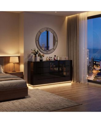 8-Drawer Wood Double Dresser Chest of Drawers