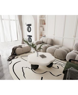 35" Cloud Shaped Coffee Table, Petal-Shaped Minimalist Table