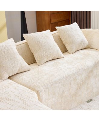Chenille L-Shaped Sofa - Soft, Durable, Space-Saving Design