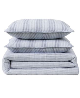 Bahama Weekend Stripe Cotton Reversible 3-Pc. Quilt Set, Full/Queen