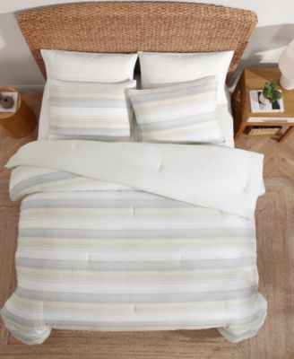 Canal Island Stripe Cotton 3-Pc. Comforter Set, Full/Queen