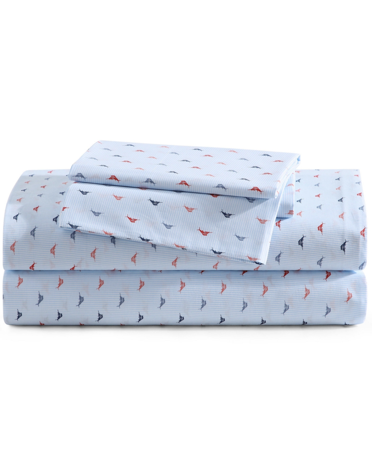 Tommy Bahama Home Iconic Marlin 200-Thread Count Washed Cotton 4-Pc. Sheet Set