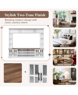 95.5" Entertainment Center with Bookshelves for TVs up to 80