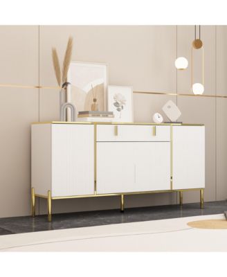 Dresser with 4 Doors and Deep Drawer, Side Cabinet for Bedroom, Living Room