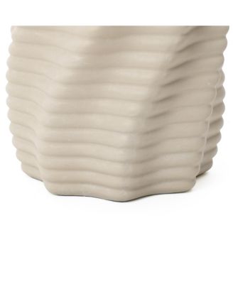 Sculptural MgO Patio Table, Tall Round Side Table for Outdoor Spaces