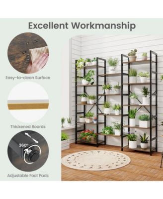 5-tier Triple Wide Heavy-duty Metal Frame Industrial Bookshelf.