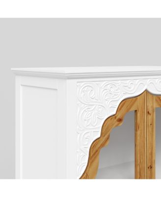 Wooden 3-Shelf Standard Bookcase with Acrylic Door, Drawer