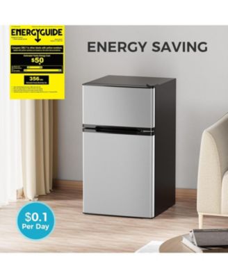 3.2 Cu.Ft Compact Refrigerator with Freezer, Double Door