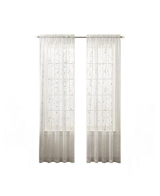 Chatham 100% Polyester Embroidered Sheer Rod Pocket Curtain Panel