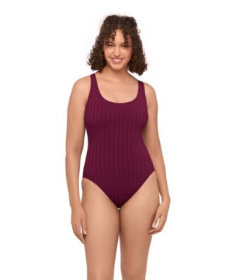 Women's Scoop Neck X-Back Wide Rib One-Piece Swimsuit