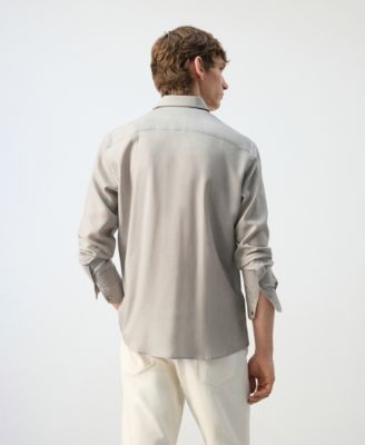 Men's Lyocell Striped Regular-Fit Shirt