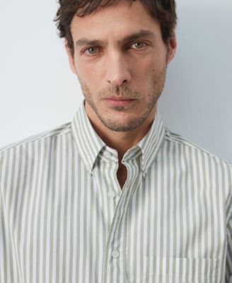 Men's Cotton Regular-Fit Striped Shirt