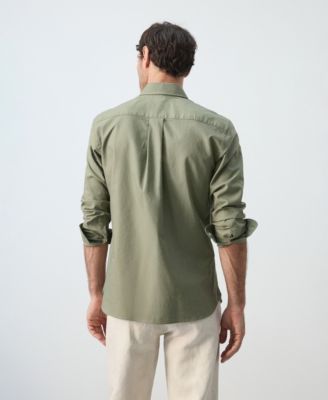 Men's Cotton Striped Regular-Fit Oxford Shirt