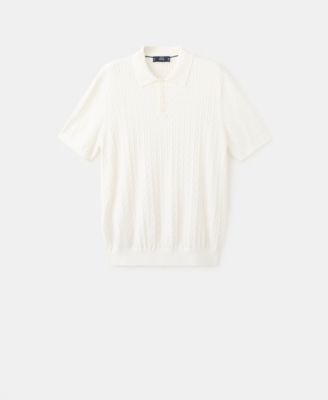 Men's Cotton Braided Knitted Polo Shirt