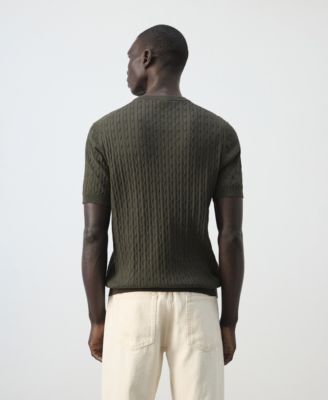 Men's Cotton Cable-Knit T-Shirt
