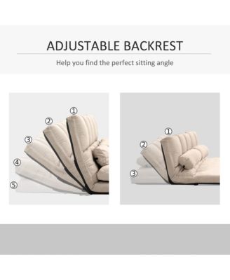 Convertible Floor Sofa Chair with Adjustable Backrest and Headrest