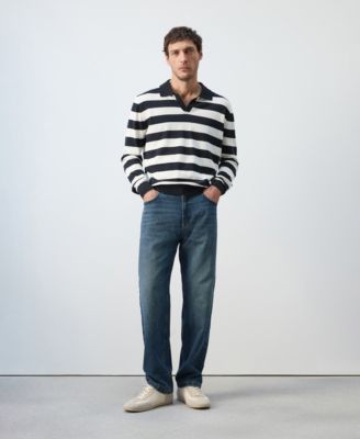 Men's Cotton Fine Knit Polo Sweater