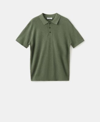 Men's Microstructure Fine-Knit Polo Shirt