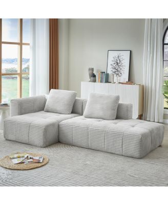 L-Shape Modular Cloud Sectional Sofa with Chaise Lounge
