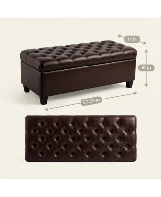 Storage Ottoman Bench with Safety Hinges