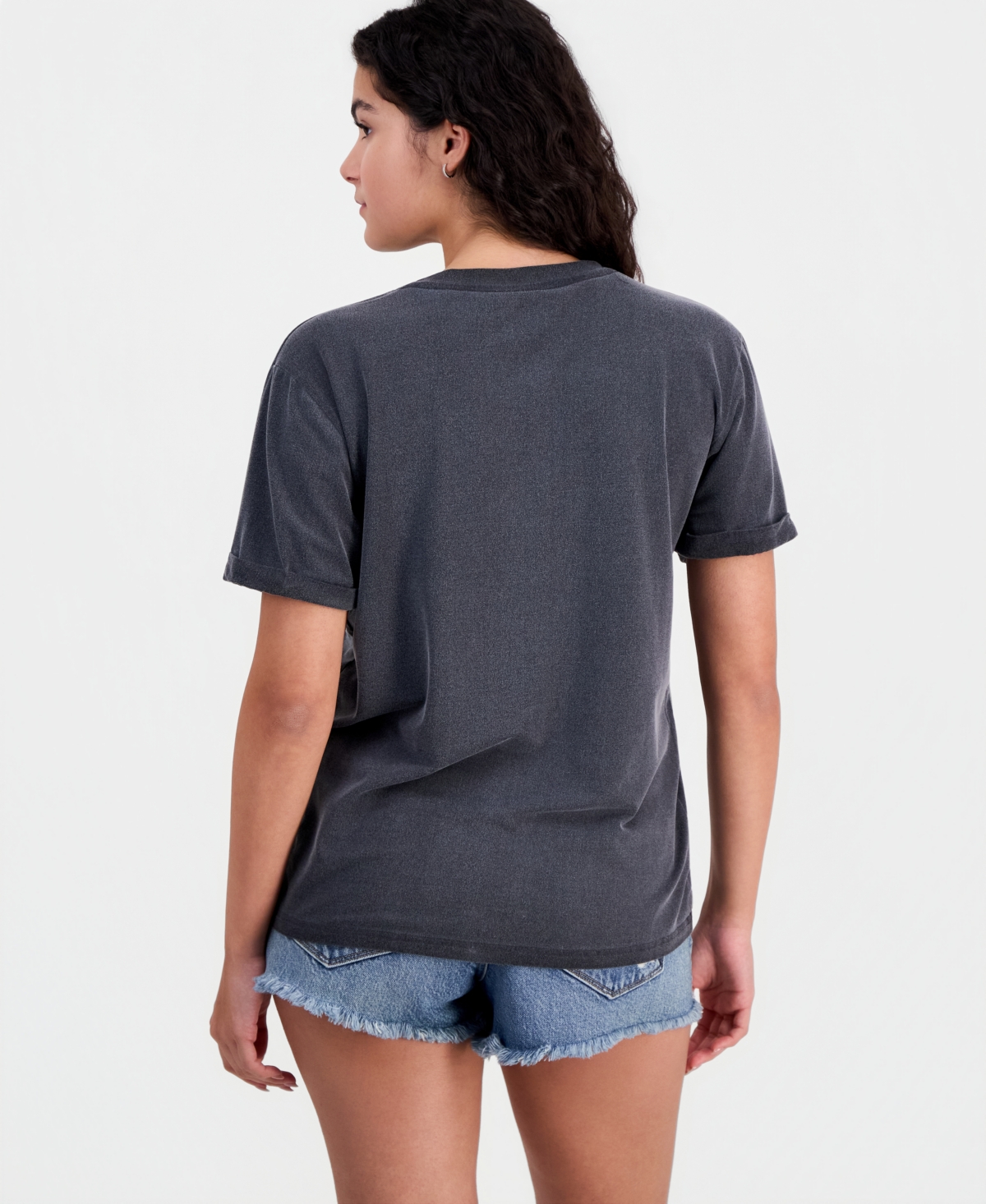 Pretty Rebellious Juniors' Hibiscus-Embroidered T-Shirt