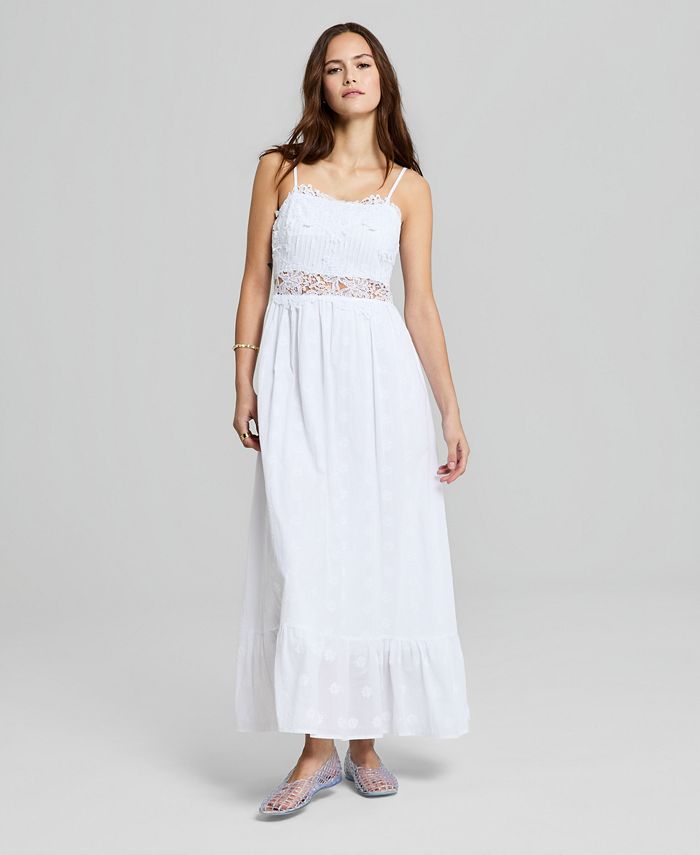 And Now This Women's Lace-Trim Tank Maxi Dress (2 Colors)