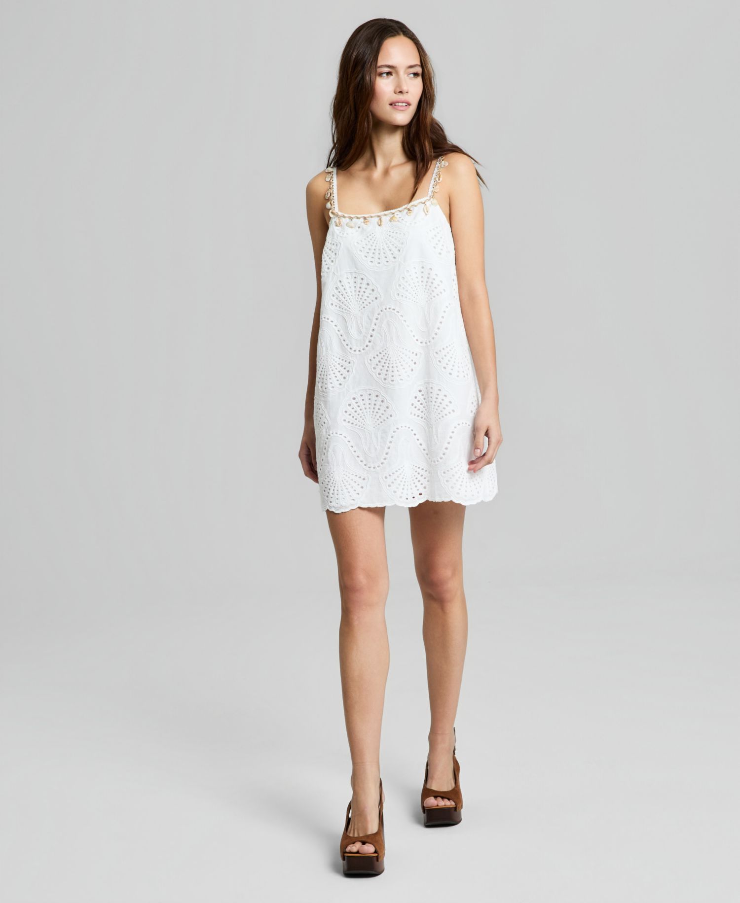 Women's Embroidered Seashell Minidress