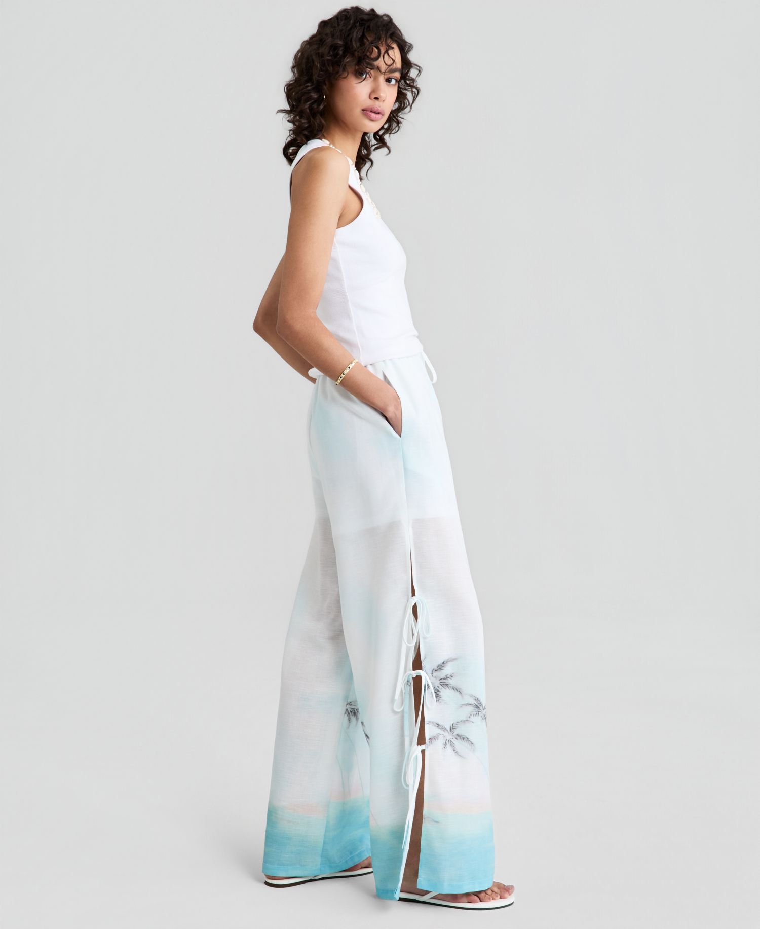 Women's High-Rise Wide-Leg Drawstring Pants
