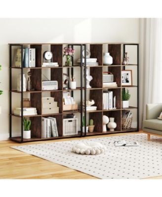 12-Cube Bookcase with 2 Anti-tipping Kits for Living Room